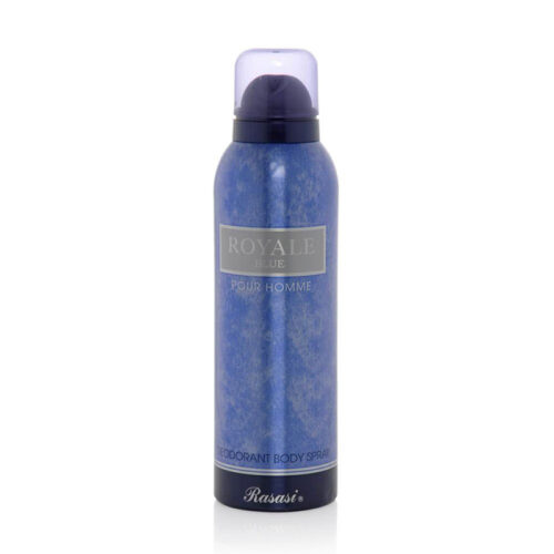 اسپری دئودورانت رویال رصاصی آبی Rasasi ROYALE Blue Pour Homme Deodorant Body